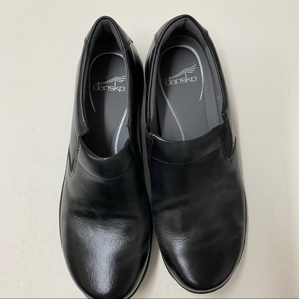 Dansko Ellie Black Leather Clog Nurse’s Shoes Slip Resistant Sole Sz 38 7.5 - Picture 5 of 5